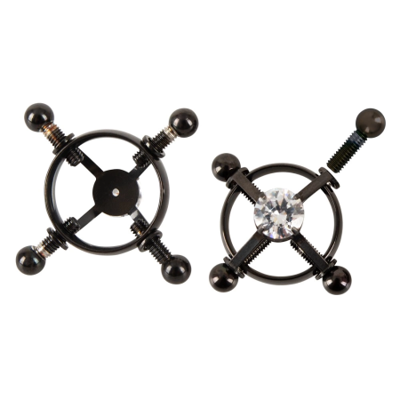 Bad Kitty Shiny Star Adjustable Black Nipple Jewelry - 2 Pieces