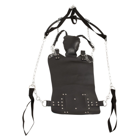 You2Toys Adjustable Leather Support Swing with Chains, Black, Max 75x49cm