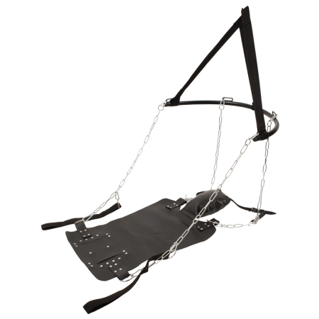 You2Toys Adjustable Leather Support Swing with Chains, Black, Max 75x49cm