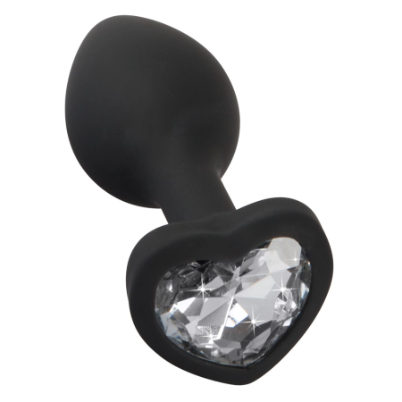 You2Toys Silicone Heart Gem Plug Small Black 7.3 cm