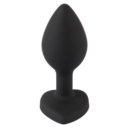 You2Toys Silicone Heart Gem Plug Small Black 7.3 cm
