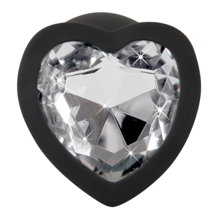 You2Toys Silicone Heart Gem Plug Small Black 7.3 cm