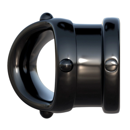 Pipedream Rock Hard Dual Support Ring, Soft TPR, Black, 7 cm