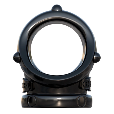 Pipedream Rock Hard Dual Support Ring, Soft TPR, Black, 7 cm