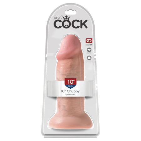 King Cock Model 10in Chubby, Skin Tone, Suction Cup, 25.4 cm