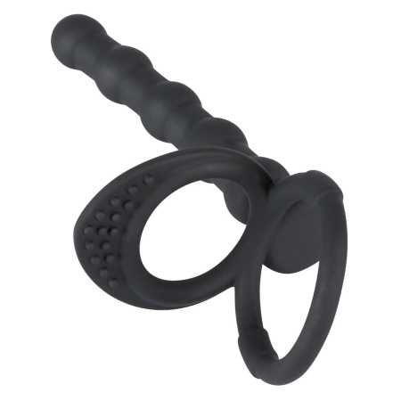Black Velvets Intimate Silicone Ring Set with Beaded Extension 19cm