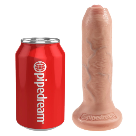 King Cock Model 6in Uncut Flesh - Anatomical Intimate Device with Suction Cup