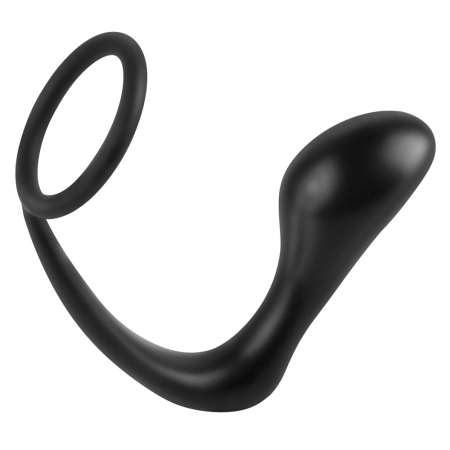 Pipedream Ass-Gasm Black Intimate Ring with Plug, Silicone, 10 cm