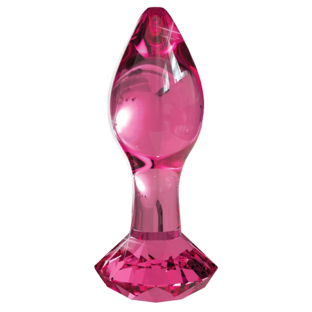 Pipedream Icicles No. 79 Pink Glass Anal Plug with Diamond Stopper 9cm