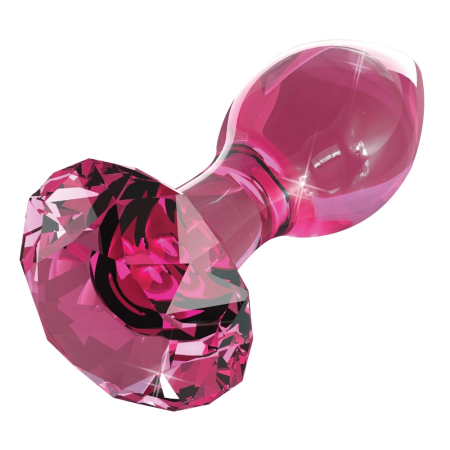 Pipedream Icicles No. 79 Pink Glass Anal Plug with Diamond Stopper 9cm