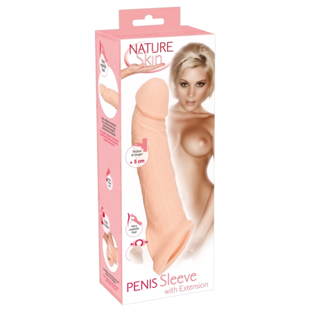Nature Skin Extension Sleeve 21cm Anatomical TPE, Beige