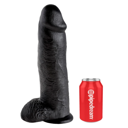 King Cock Model 12'' Black - Anatomical System with Suction Base