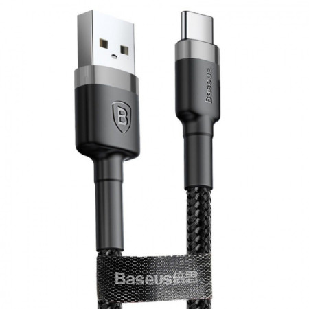 USB kabelis Baseus Cafule microUSB 1.0m 2.4A pilkas-juodas