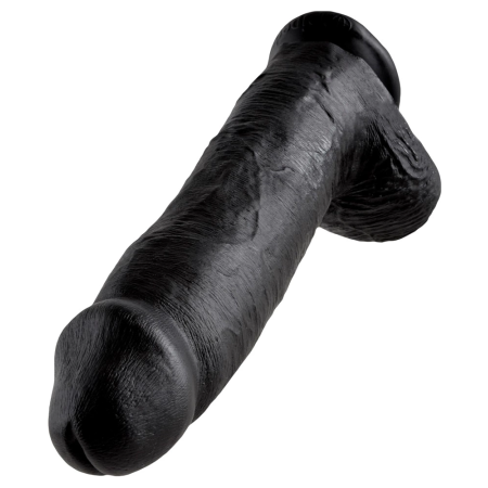 King Cock Model 12'' Black - Anatomical System with Suction Base