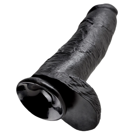 King Cock Model 12'' Black - Anatomical System with Suction Base