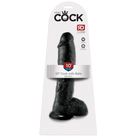 Pipedream King Cock 10" Intimate Model with Suction Cup Black PVC