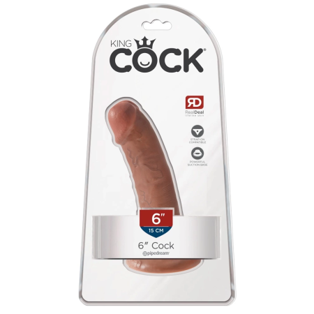 Pipedream King Cock 6" Model Tan with Suction Base, 17 cm, PVC