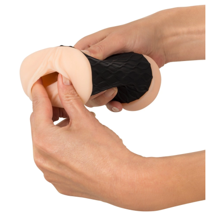 Nature Skin Double-Ended Intimate Device TPE Black Sleeve 14.3cm