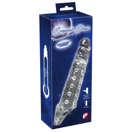 Crystal Clear Extension Sleeve TPE Transparent 27.8cm with Ball Ring