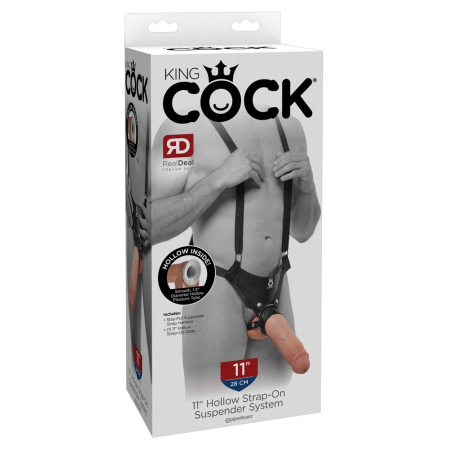 Pipedream King Cock 11" Hollow Intimate System with Adjustable Harness