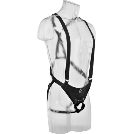 King Cock 12" Hollow Adjustable Harness System Black
