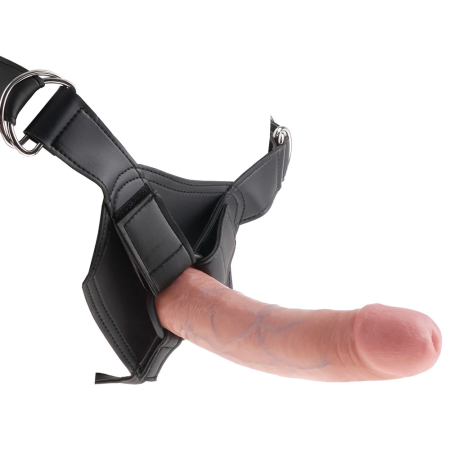 King Cock 8" Strap-On System with Removable Anatomical Model, Black