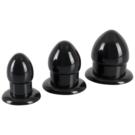 You2Toys Anal Trainer Plug Set Black TPR, 3 Sizes, Easy-Insert Design