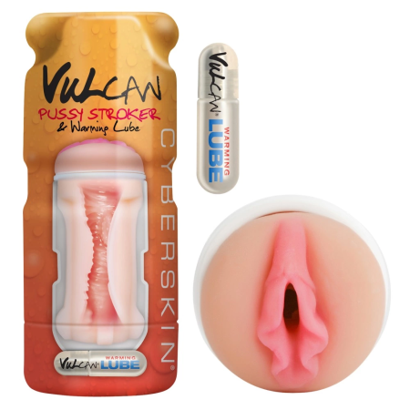 Vulcan Intimate Tube Cyberskin, Textured, Removable Sleeve 15cm