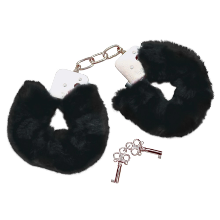 You2Toys Metal Handcuffs Black with Soft Removable Plush Cover