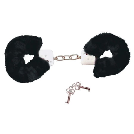 You2Toys Metal Handcuffs Black with Soft Removable Plush Cover