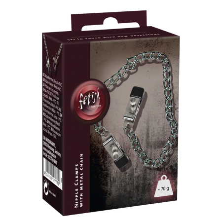 You2Toys Adjustable Metal Chain with Nipple Pressure Clips 40cm