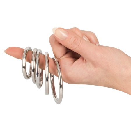 Bad Kitty Professional 5-Piece Metal Ring Set - Polished Carbon Steel