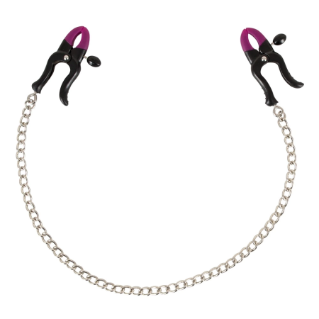 Bad Kitty Adjustable Silicone Nipple Clamps with Steel Chain 52cm