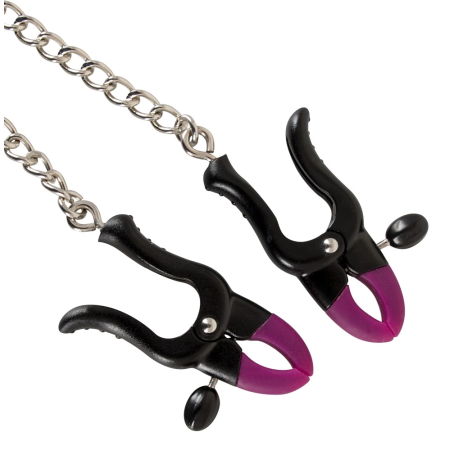 Bad Kitty Adjustable Silicone Nipple Clamps with Steel Chain 52cm