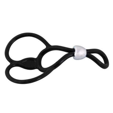 You2Toys Adjustable Triple Ring System Black Silicone 13cm