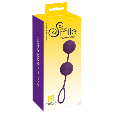 Sweet Smile XXL Weighted Silicone Duo Balls, 21.5 cm, Purple