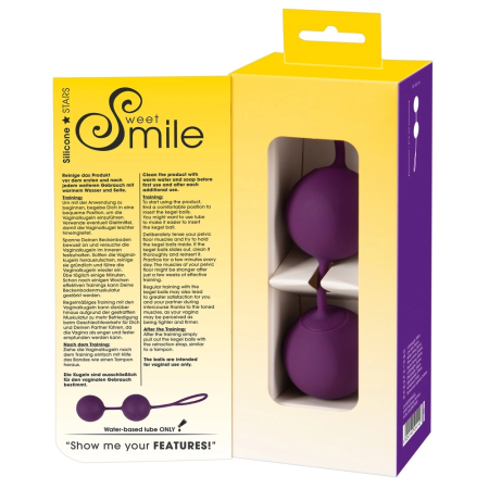 Sweet Smile XXL Weighted Silicone Duo Balls, 21.5 cm, Purple