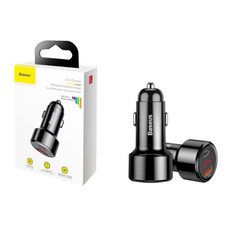Baseus Magic USB + USB-C QC 4.0 PD 45W Įkroviklis Juodas