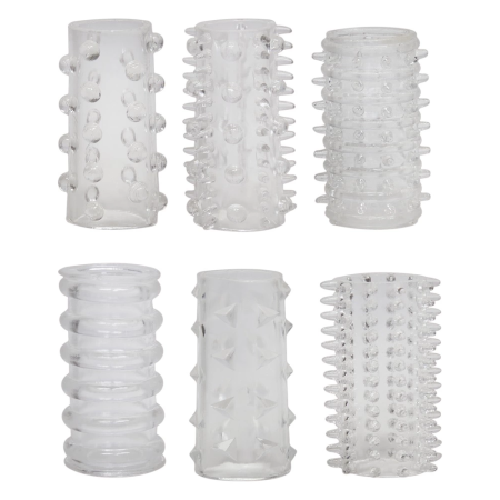 Red Roses Set of 6 Flexible Intimate Sleeves Transparent 4.5 cm