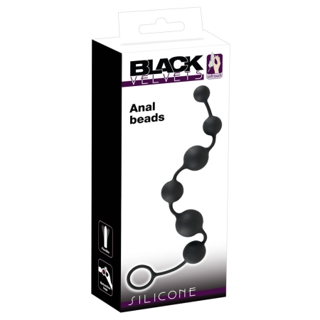 Black Velvets Silicone Intimate Bead Chain 40cm Black Flexible Design