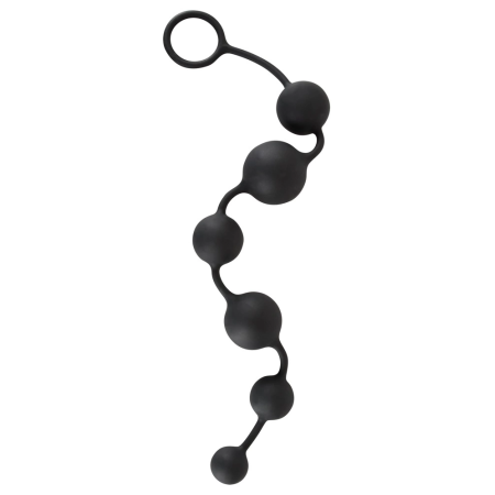 Black Velvets Silicone Intimate Bead Chain 40cm Black Flexible Design