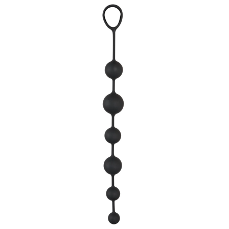 Black Velvets Silicone Intimate Bead Chain 40cm Black Flexible Design