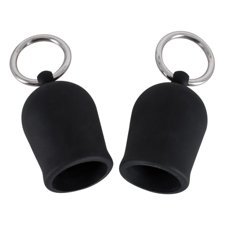 You2Toys Nipple Sucker Set Black - Silicone & Metal, 2.1 cm Inner O