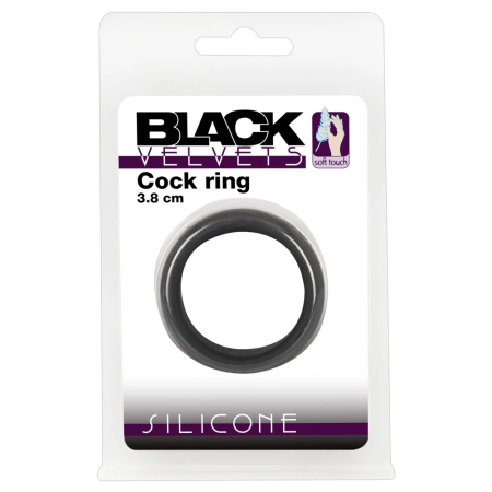 Black Velvets Silicone Ring 3.8 cm Soft Touch Flexible Black