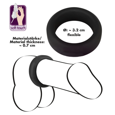 Black Velvets Silicone Support Ring 3.2 cm - Soft Touch, Flexible Fit