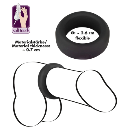 Black Velvets Silicone Performance Ring 2.6 cm - Soft Touch, Flexible
