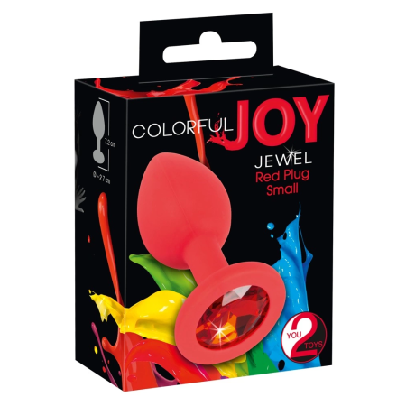 Colorful Joy Red Jewel Plug - Silicone, Decorative, 7.2 cm, Acrylic Gem