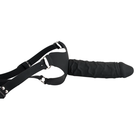 You2Toys Silicone Strap-On Adjustable Black 17cm Harness System