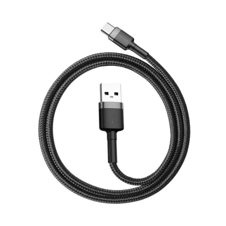 Baseus Cafule USB Type-C Kabelis 2A 3m Pilkas+Juodas
