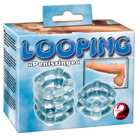 You2Toys Looping Silicone Ring Set 2pcs Flexible Transparent TPE 2.5cm